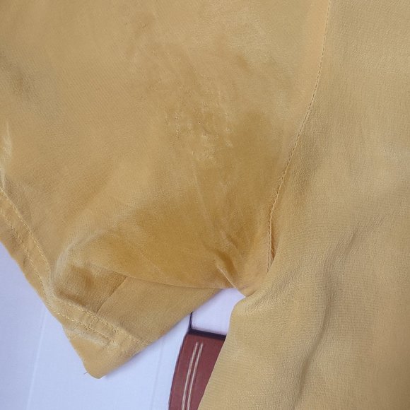 Vintage Yellow Crepe Silk Blouse - Picture 4 of 4